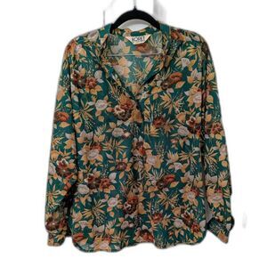 Vintage Koret of California Sheer Floral Blouse | Size Large